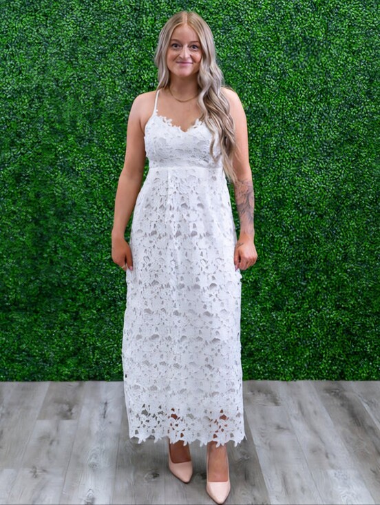 Andthewhy Dresses & Skirts - NWT ANDTHEWHY White Floral Lace Maxi Dress XS Romantic Boho Bridal